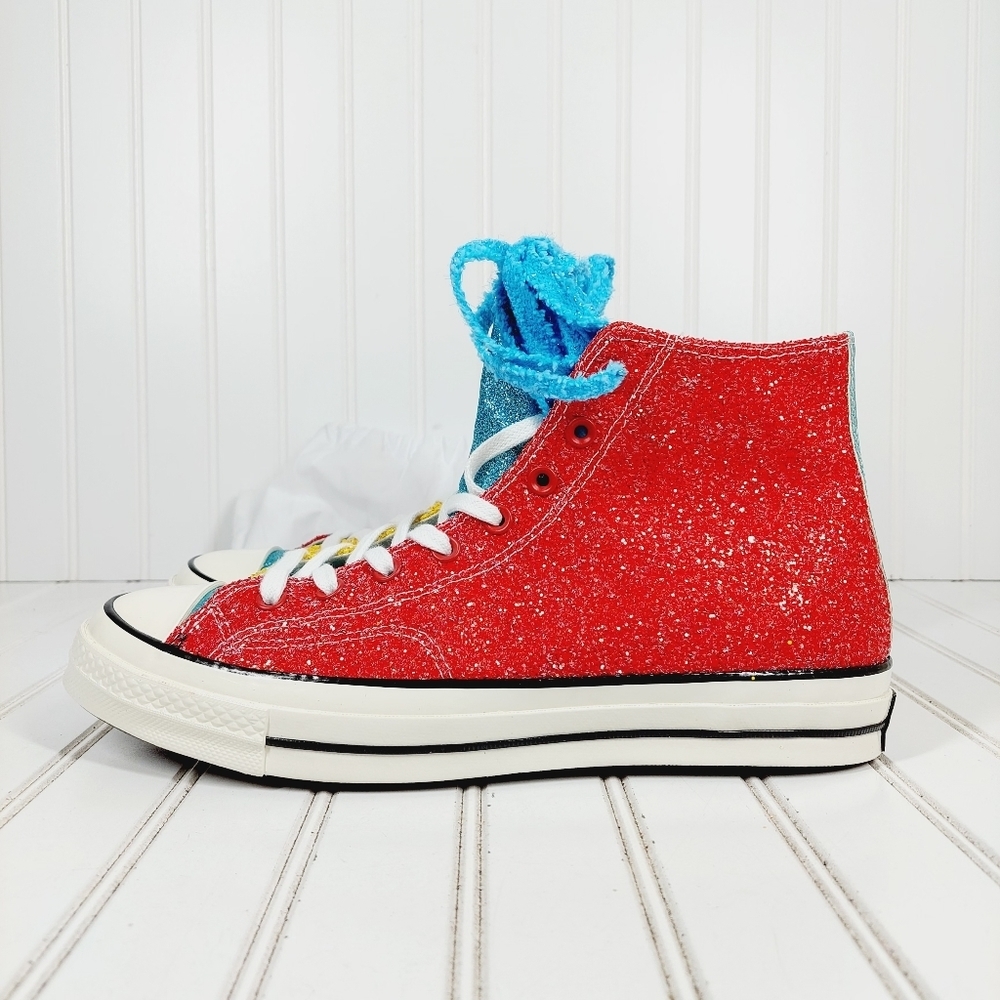 Converse Red Glitter High-Top Sneakers